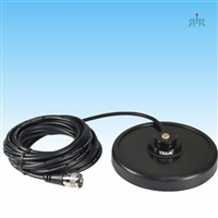 Magnet Antenna Mount NMO 5" Black With Rubber Boot, Cable, And Assembled Connector. TRAM 1241