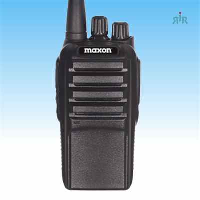 Maxon SPARTAN radios TS-3116 VHF 5W, TS-3416 UHF 4W, 16ch, w/antenna, battery, charger, belt clip