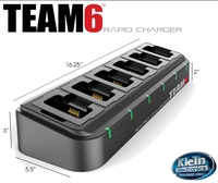 Rapid rate Gang 6 Unit Charger NiCD, NiMH, Li-Ion Batteries for Portable Radios