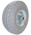 10"x 3-1/2" Gray Non Marking Air Filled Pneumatic Wheel Ball Bearing, Centered Hub