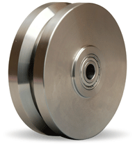 6"x 2"  Solid Stainless Steel V Groove Wheel