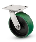 Heavy Duty Kingpinless Swivel Caster with a 12" x 3" Polyurethane on cast iron wheel