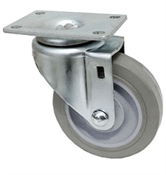 Light Duty Medium Duty 3"x 1.25" Swivel Caster TPR Grey Soft Rubber Wheel