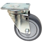 Light Duty 3"X1-1/4" Swivel Caster Gray Rubber on Polyolefin Core