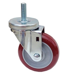 Light Duty Medium Duty 4"x 1.25" Swivel Threaded Stem Caster High Performance Polyurethane Wheel