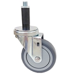 Light Duty Medium Duty 4"x 1.25" Swivel Expandable Adapter Stem Caster Soft Rubber on Polypropylene Core Wheel