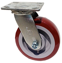 Medium Duty 4"x 2"" Swivel Caster Polyurethane on Polyolefin Blue Wheel