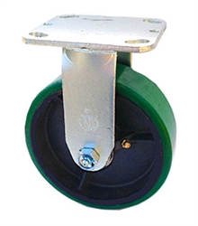 Medium Duty 4"x 2" Rigid Caster Polyurethane on Cast Iron Wheel