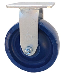 Medium Duty 4"x 2"" Rigid Caster Solid Polyurethane Blue Wheel