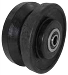 4"x 2" V-Groove Glass Filled Nylon Wheel, Roller Bearing