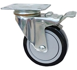 Swivel Steel Light Duty 5"X1-1/4" Total Lock Swivel Caster Polyurethane on Polyolefin Core