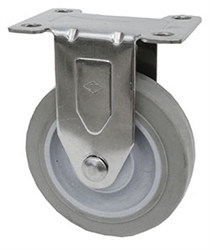 Light Duty Medium Duty 5"x 1.25" Rigid Caster TPR Grey Soft Rubber Wheel