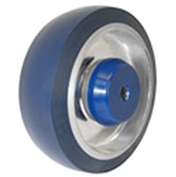 5"x 1.25"  Polyurethane on Aluminum Wheel Blue, Annular Ball Bearing