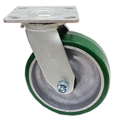 Medium Duty 5"x 2"" Swivel Caster Polyurethane on Aluminum Wheel
