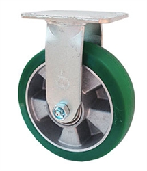 Medium Duty 6"x 2"" Rigid Caster Polyurethane on Aluminum Mag Wheel