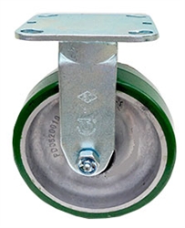 Medium Duty 6"x 2"" Rigid Caster Polyurethane on Aluminum Wheel