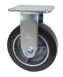 Medium Duty 6x2" Rigid Caster Rubber on Aluminum Wheel