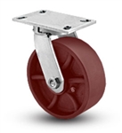 Heavy Duty Kingpinless Swivel Caster with a 6" x 3" Ductile Steel wheel