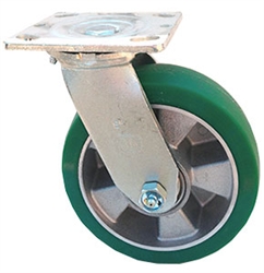 Medium Duty 8"x 2"" Swivel Caster Polyurethane on Aluminum Mag Wheel