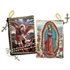 Our Lady Guadalupe St Michael Two Sided Rosary Pouch 5 3/8"x4"