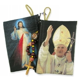 Divine Mercy/St. John Paul II Rosary Pouch