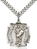 St Florian Sterling Silver Medal on 24" Chain