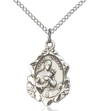 St. Gerard Sterling Silver on 18" Chain