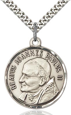 St. John Paul II Sterling Silver on 24" Chain