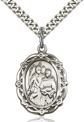 St Raphael the Archangel Sterling Silver on 24" Chain