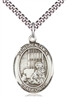 St Benjamin Sterling Silver Medal on 24" Chain