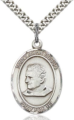 St. John Bosco Sterling Silver on 24" Chain