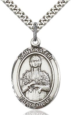 St. Kateri Sterling Silver on 24" Chain