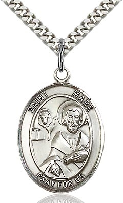 St Mark the Evangelist Sterling Silver on 24" Chain