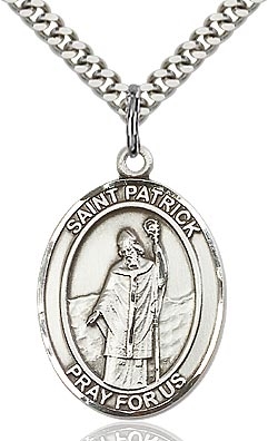 St Patrick Sterling Silver on 24" Chain