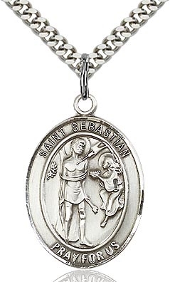 St. Samuel Sterling Silver on 24" Chain