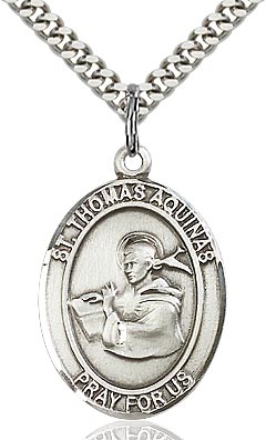 St. Thomas Aquinas Sterling Silver on 24" Chain