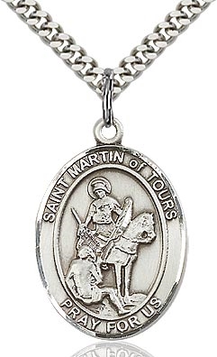 St Martin of Tours Sterling Silver on 24" Chain