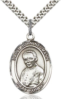St. John Neumann Sterling Silver on 24" Chain