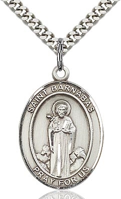 St. Barnabas Sterling Silver on 24" Chain