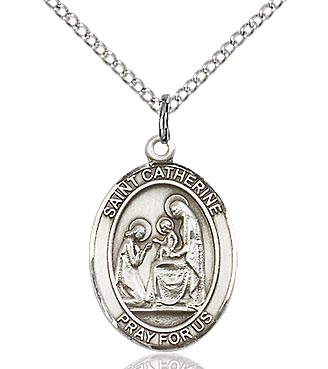 St. Catherine of Siena Sterling Silver on 18" Chain