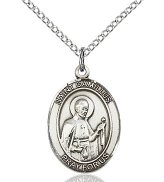 St. Camillus Sterling Silver on 18" Chain