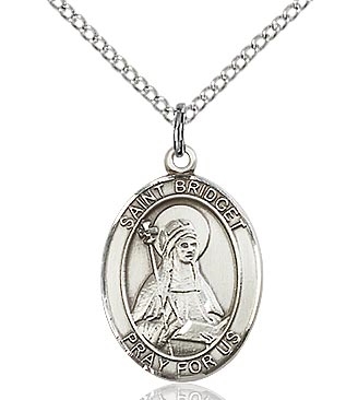 St. Bridget of Sweden Sterling Silver on 18" Chain