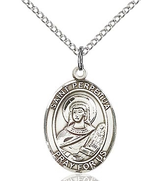 St Perpetua Sterling Silver on 18" Chain