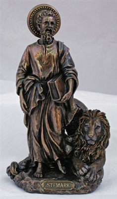 St. Mark 8" Bronze Lightly Painted