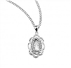 Sterling Silver Miraculous Medal with Cubic Set Zirconias