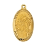 18KT Gold/Sterling Silver 1 1/8" Oval St. Joseph Medal on  a  24" Chain