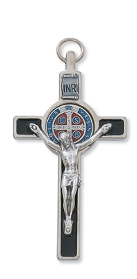 3" SILVER ST BENEDICT CRUCIFIX