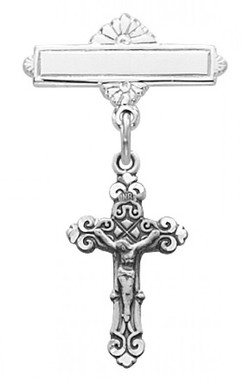 crucifix Medal Baby Pin