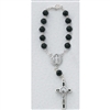 Black Bead Benedict Auto Rosary