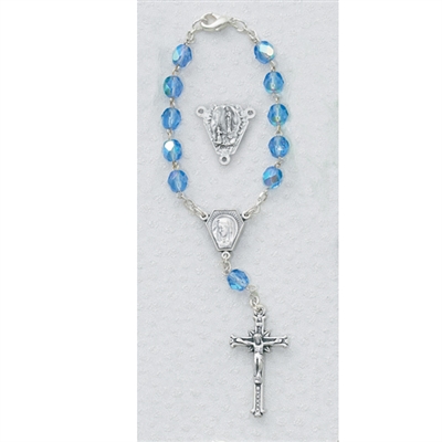Blue Our Lady of Lourdes Auto Rosary
